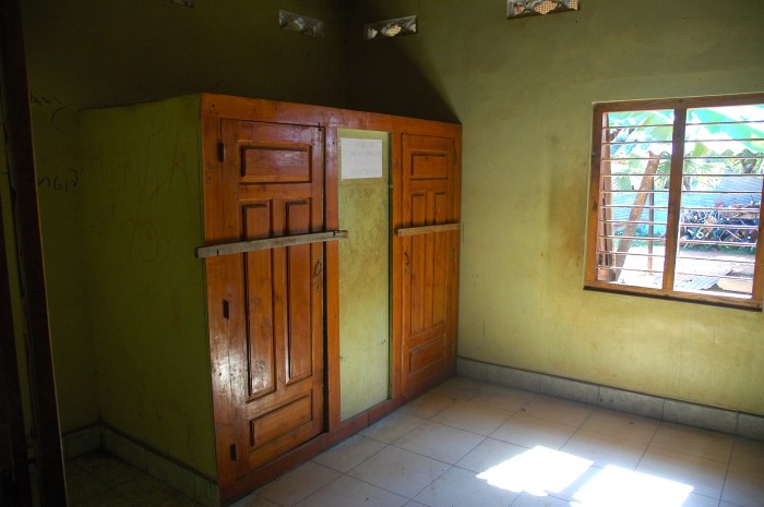 Entrance to an escape tunnel camouflaged as a cupboard